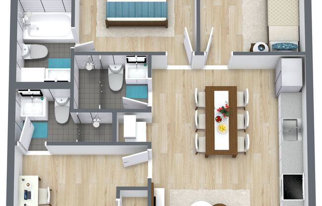 3 beds, 3 baths, 835 sqft, $3,395, Unit 22