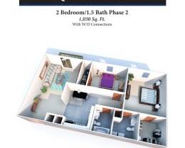 2 beds, 1.5 baths, 1,030 sqft, $1,235