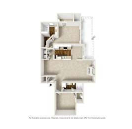 2 beds, 2 baths, 1,186 sqft, $1,629