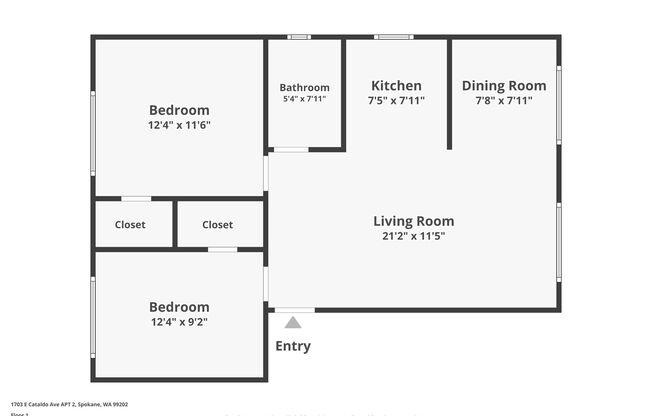 2 beds, 1 bath, $1,000, Unit 2