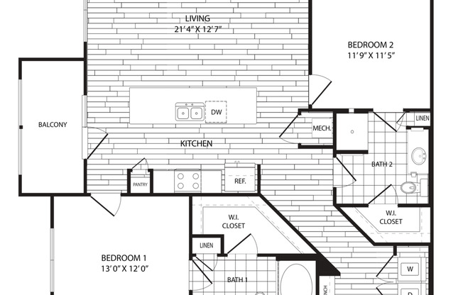 2 beds, 2 baths, 1,130 sqft, $2,115