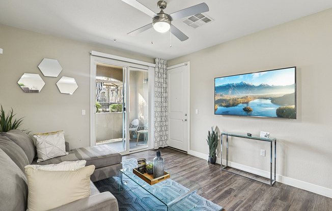 Living Area with Patio and Sliding Glass Door