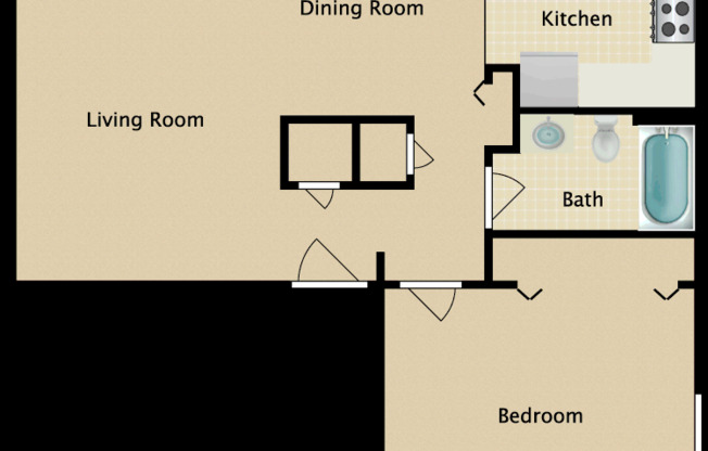 1 bed, 1 bath, 747 sqft, $1,399