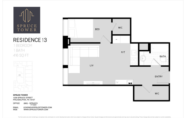 1 bed, 1 bath, 416 sqft, $1,483, Unit 213