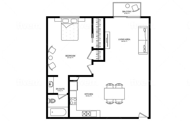 1 bed, 1 bath, $2,250, Unit 208