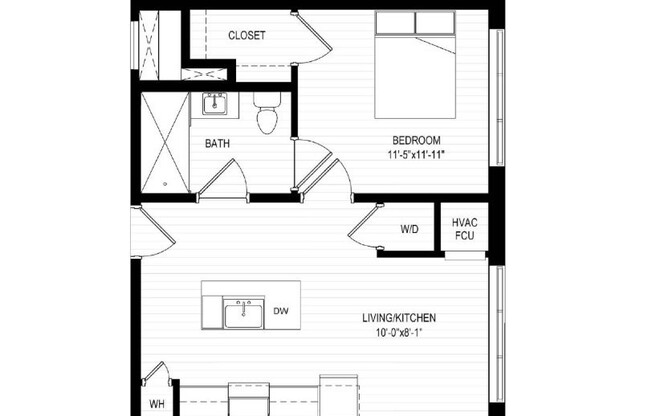 1 bed, 1 bath, 540 sqft, $2,550, Unit 504