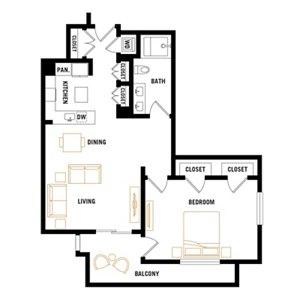 1 bed, 1 bath, 1,094 sqft, $3,518