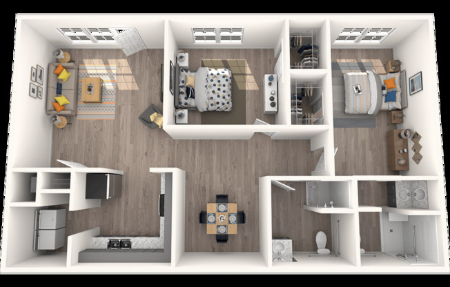 2 beds, 2 baths, 1,125 sqft, $1,583