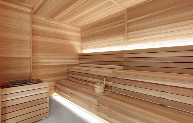 large wood sauna