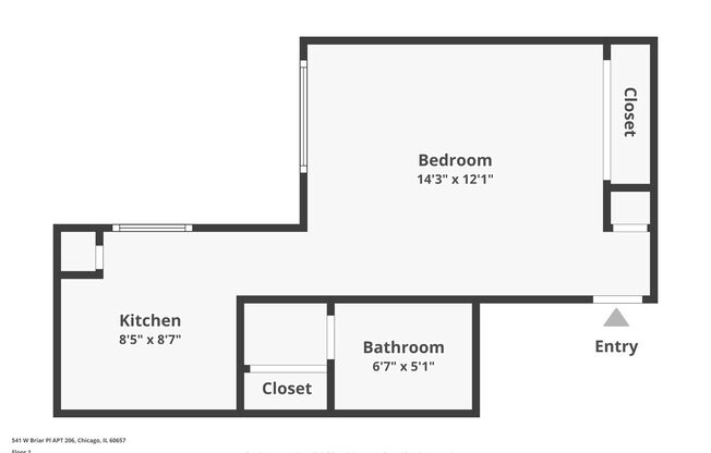 Studio, 1 bath, 390 sqft, $1,350, Unit 541-206