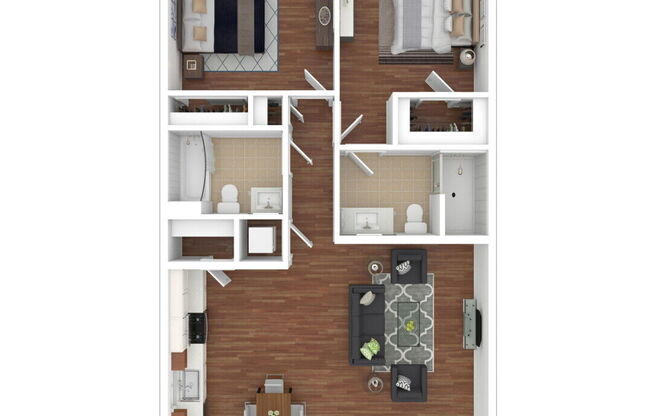 2 beds, 2 baths, 940 sqft, $2,795