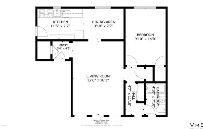 1 bed, 1 bath, $1,275, Unit 10631-2W