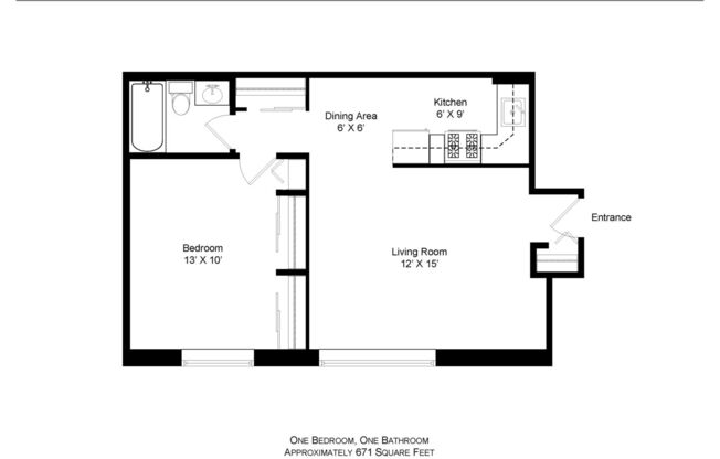 1 bed, 1 bath, 640 sqft, $1,525, Unit 317