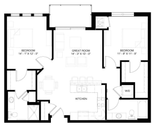 2 beds, 2 baths, 1,055 sqft, $2,020