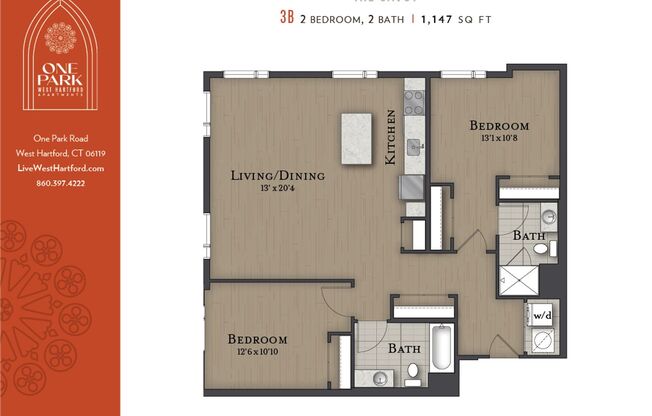 2 beds, 2 baths, 1,147 sqft, $3,265, Unit 141