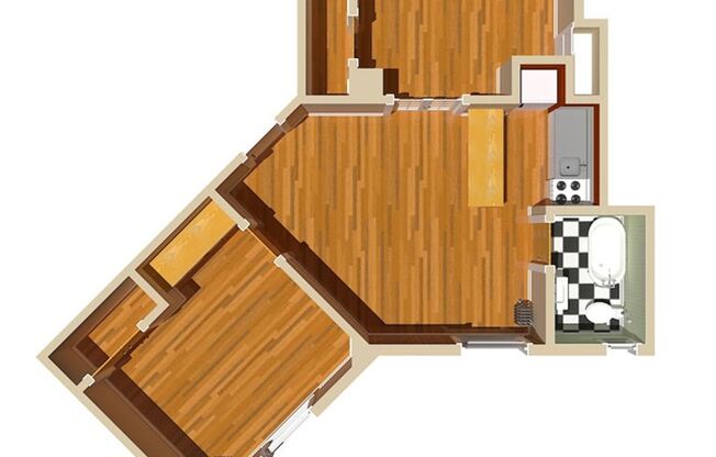 2 beds, 1 bath, $1,500, Unit 501