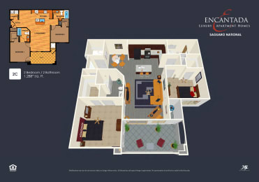 2 beds, 2 baths, 1,288 sqft, $1,702
