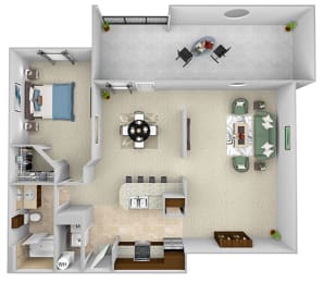 1 bed, 1 bath, 924 sqft, $1,969