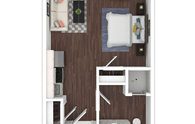Studio, 1 bath, 300 sqft, $885