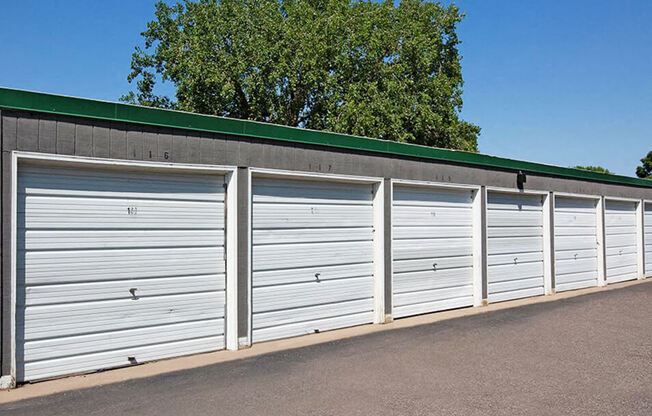 Detached garages at Eden Park Apartments