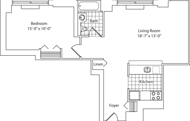 1 bed, 1 bath, 742 sqft, $4,574, Unit 38C