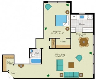 1 bed, 1 bath, 825 sqft, $2,280