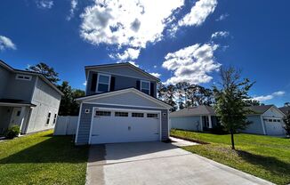 Charming, newer construction, 3 bedroom 2.5 bath home with Fenced In Yard and 2 car garage! Pest control included