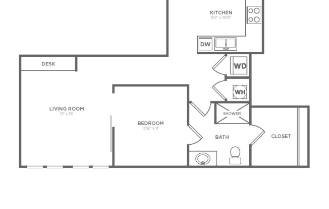 1 bed, 1 bath, 710 sqft, $2,474