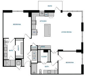 2 beds, 2 baths, 1,414 sqft, $3,238