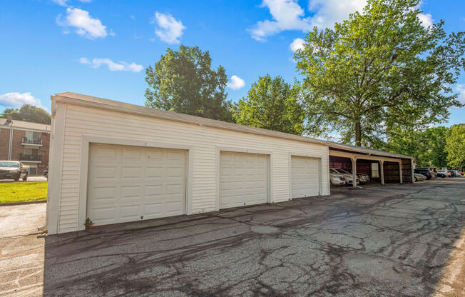 apartment community with garages