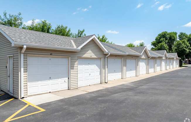 Detached garages at Northridge Apartments in Gretna, NE