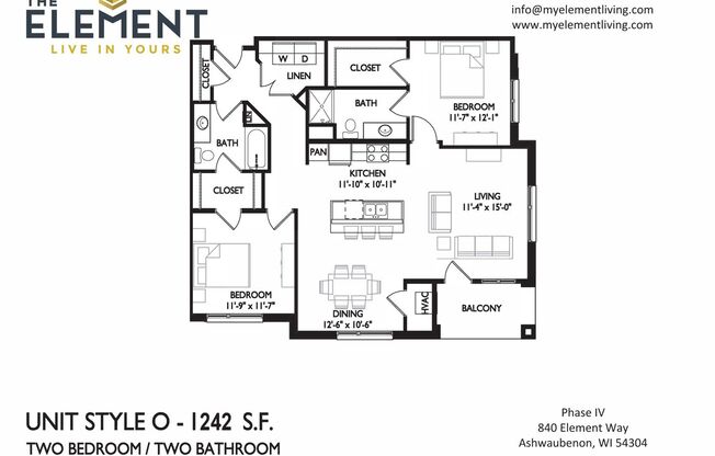 2 beds, 2 baths, 1,173 sqft, $2,225, Unit 840-221