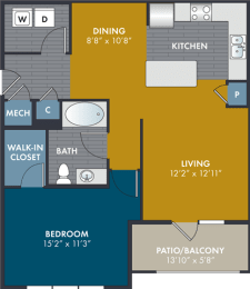 1 bed, 1 bath, 816 sqft, $1,320