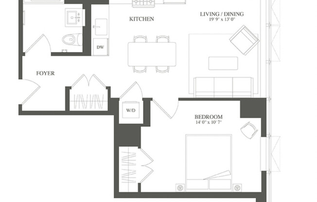 1 bed, 1 bath, 634 sqft, $5,250, Unit 5905