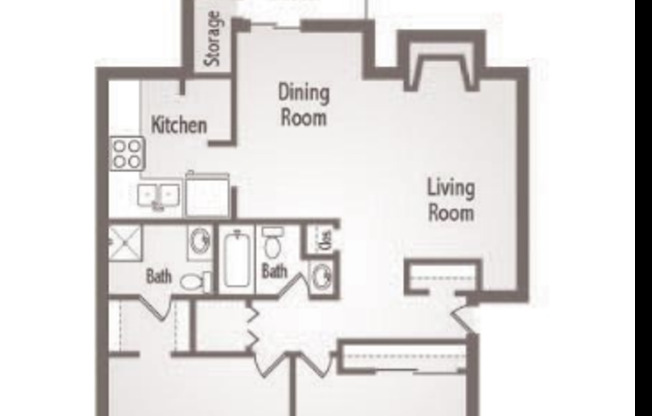 2 beds, 1 bath, 1,104 sqft, $1,525, Unit 1988E