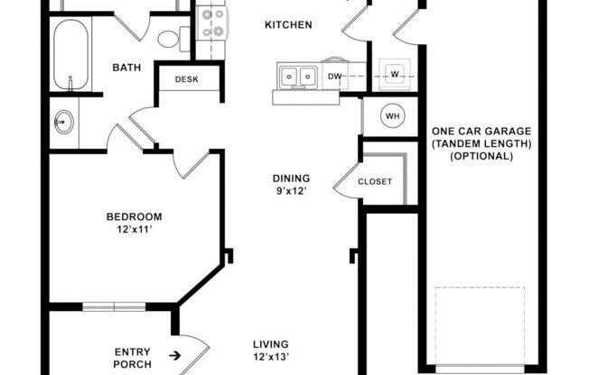 1 bed, 1 bath, 735 sqft, $1,235