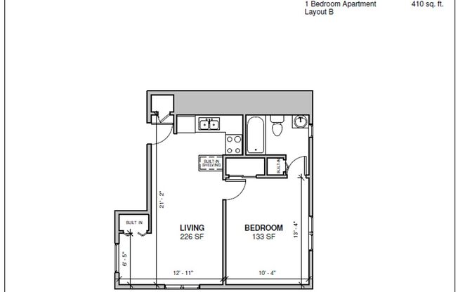 1 bed, 1 bath, 350 sqft, $625, Unit 1517 Apt. 2