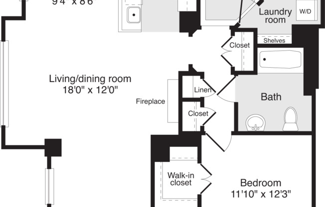 1 bed, 1 bath, 892 sqft, $2,956, Unit 0432