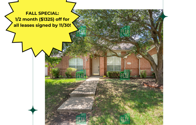 FALL into this incredible special - 1/2 month off for all leases signed by 11/30!