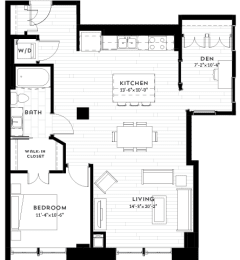 1 bed, 1 bath, 973 sqft, $1,935
