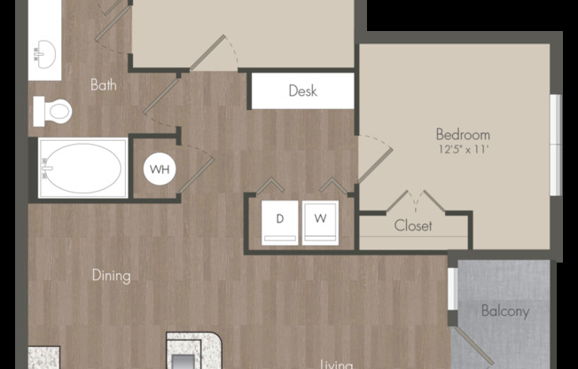 2 beds, 1 bath, 940 sqft, $1,521
