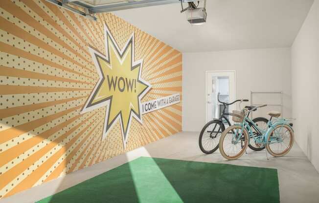 Exciting Model Garage with Bikes at Trevi Apartment Homes