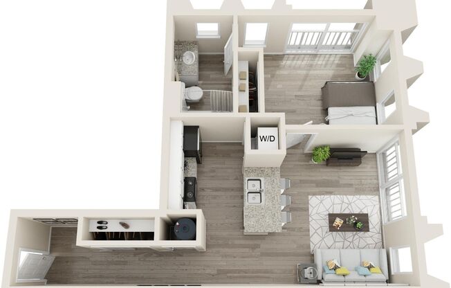 1 bed, 1 bath, 702 sqft, $1,360