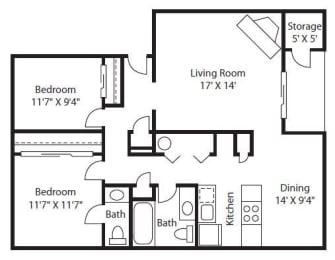 2 beds, 1.5 baths, 1,030 sqft, $1,499