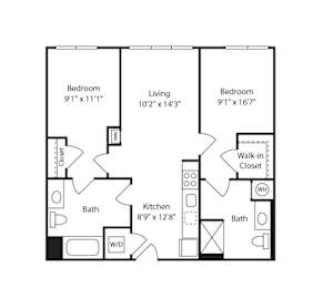 2 beds, 2 baths, 844 sqft, $3,851