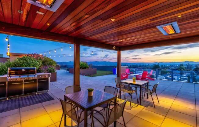 Ballard Lofts Outdoors Open Air Party Patio with BBQs and Seating Areas