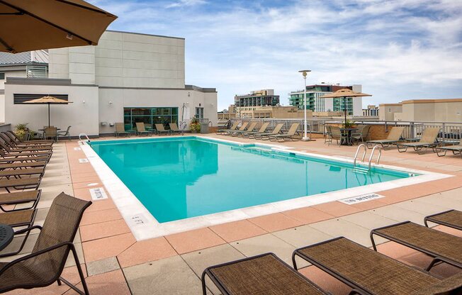 Rooftop pool and large sundeck in Maryland