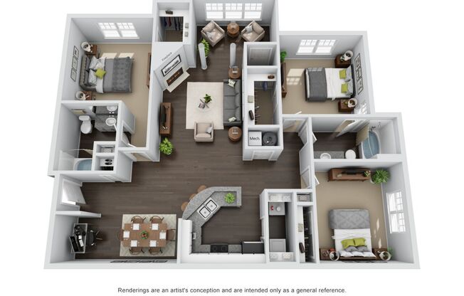 3 beds, 2 baths, 1,572 sqft, $1,614, Unit 1308