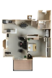 1 bed, 1 bath, 833 sqft, $3,650