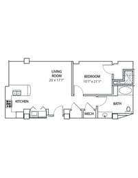 1 bed, 1 bath, 755 sqft, $1,638